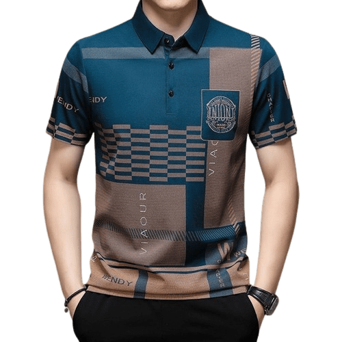 Camisa Polo Viaour Tropical - Preto Azul Verde Vermelho Cinza