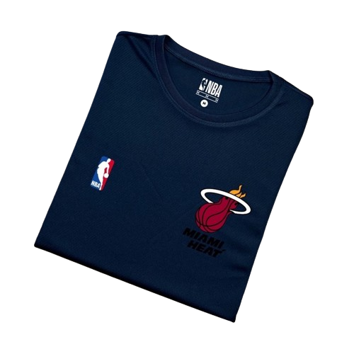 Camiseta Dry Fit Miami Heat - Branco/Azul/ Vermelho