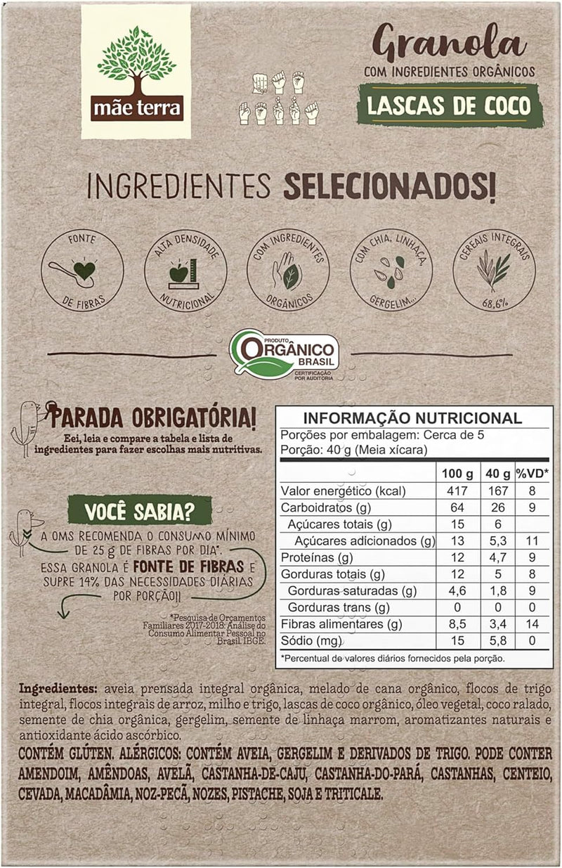 Granola Lascas de Coco Mãe Terra 180g