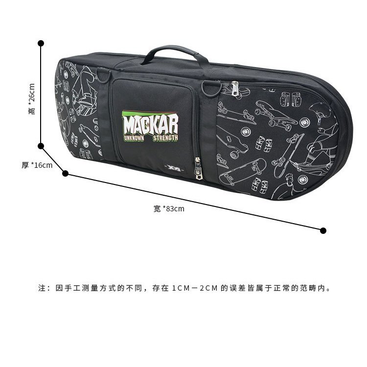 Mochila Mackar P/ Levar Skate Multi Preto