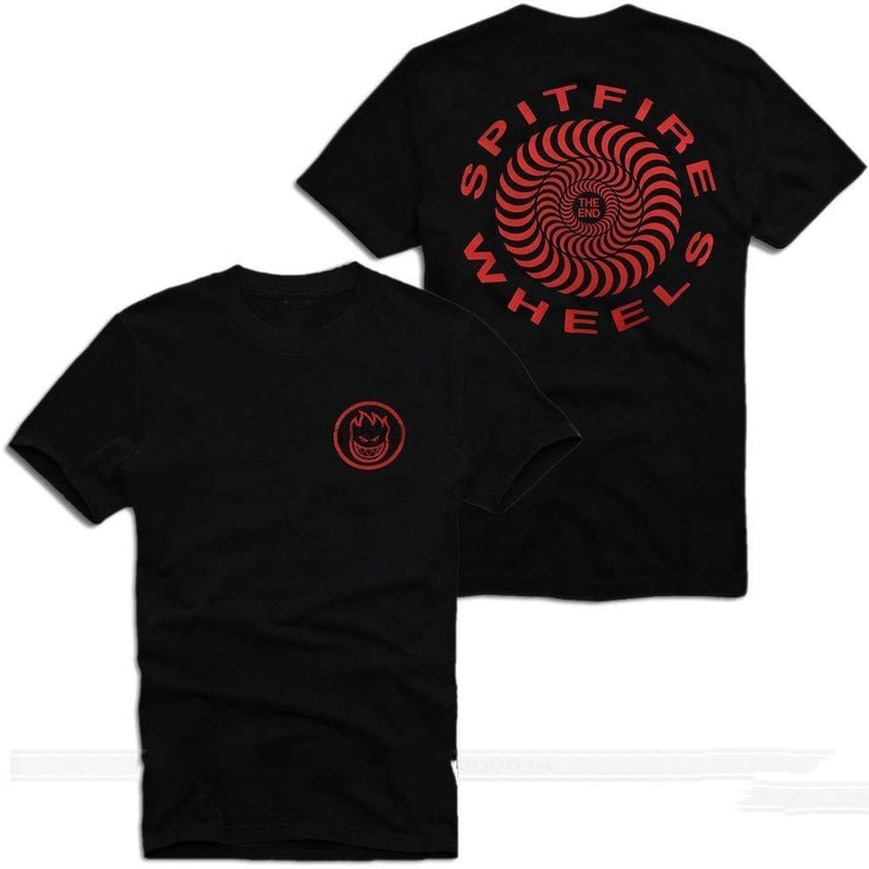 CAMISETA SPITFIRE WHEELS SWIRL CASUAL PRETA