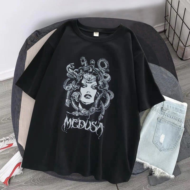 CAMISETA PREMIUM MEDUSA STREET Preto/Rosa/Branco