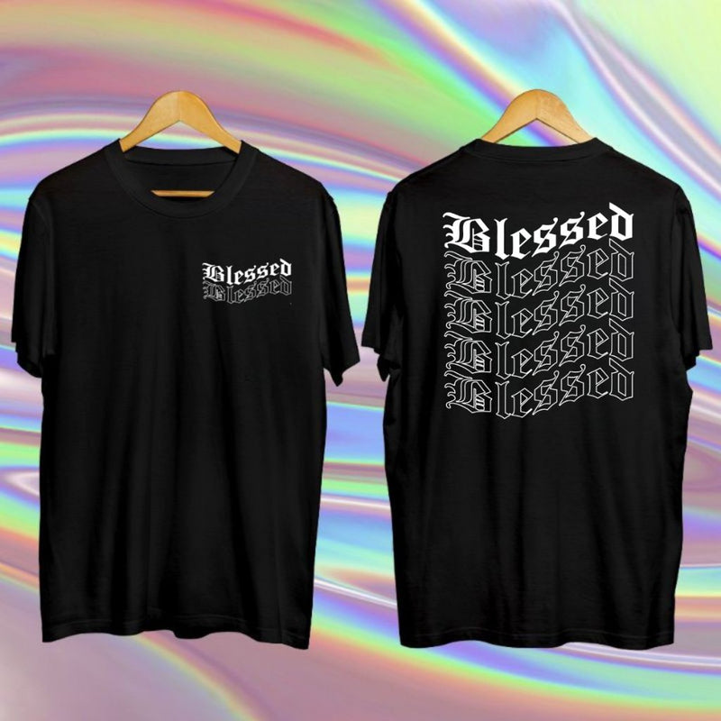 CAMISETA OVERSIZED BLESSED Roxo/Preto/Branco