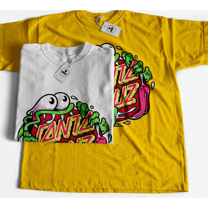 CAMISETA SANTA CRUZ BABY MONSTER COMIC Azul/Amarelo/Branco