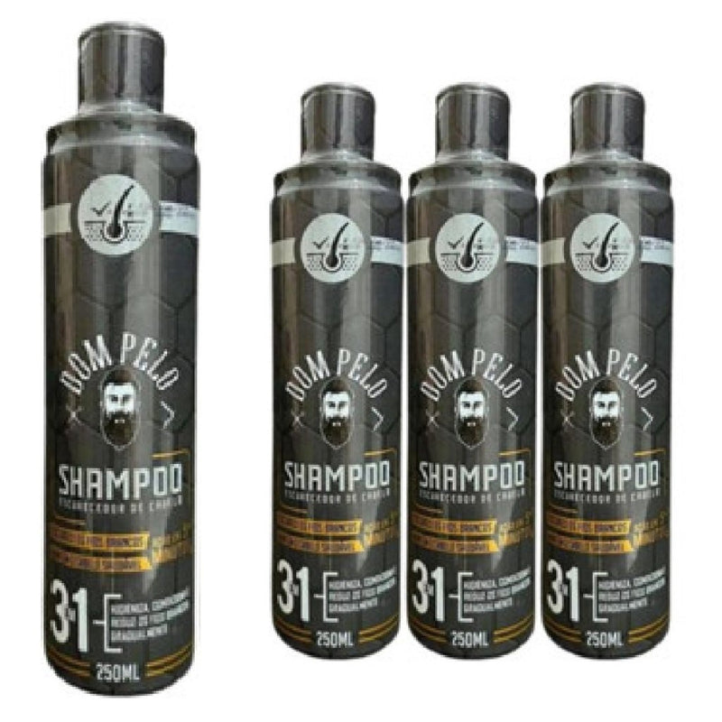 Kit 4 Shampoo Escurecedor Dom Pelo Nova formula 250ml 3 em 1