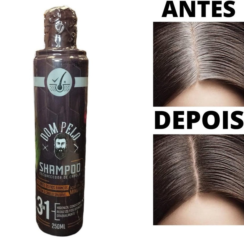 Kit 4 Shampoo Escurecedor Dom Pelo Nova formula 250ml 3 em 1