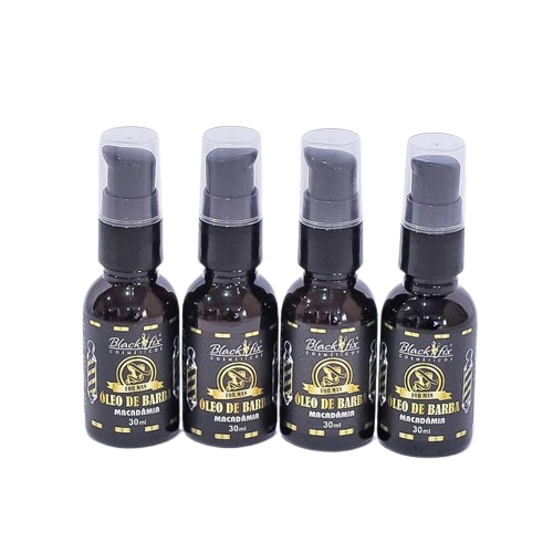 Kit 4 Óleos de Barba com Macadâmia - Black Fix (30ml cada)