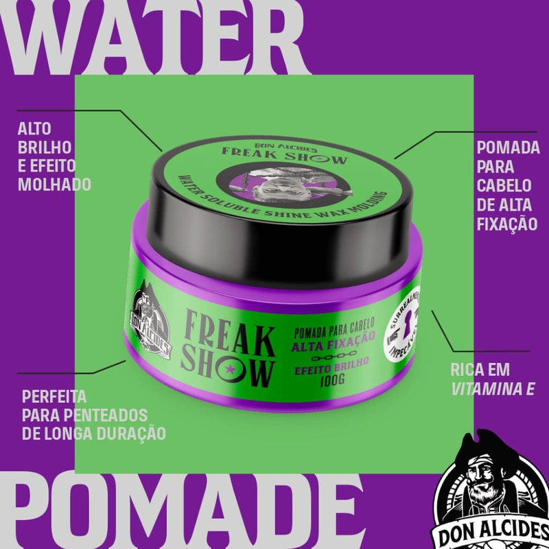 Pomada Don Alcides Freak Show Efeito Brilho Molhado 80g