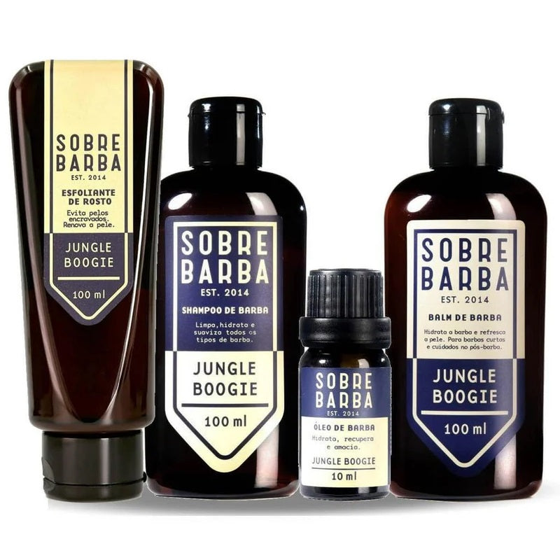 Kit para Barba Shampoo + Balm + Esfoliante + Óleo SOBREBARBA Jungle Boogie