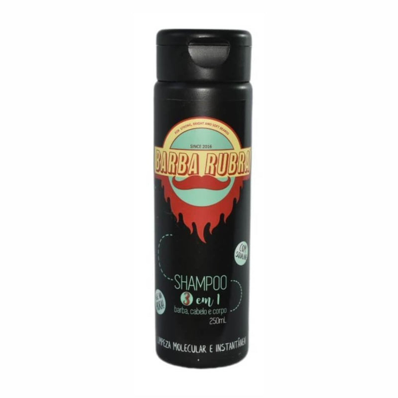 Shampoo Barba Rubra 3 em 1 - Barba, Cabelo e Corpo - 250ml