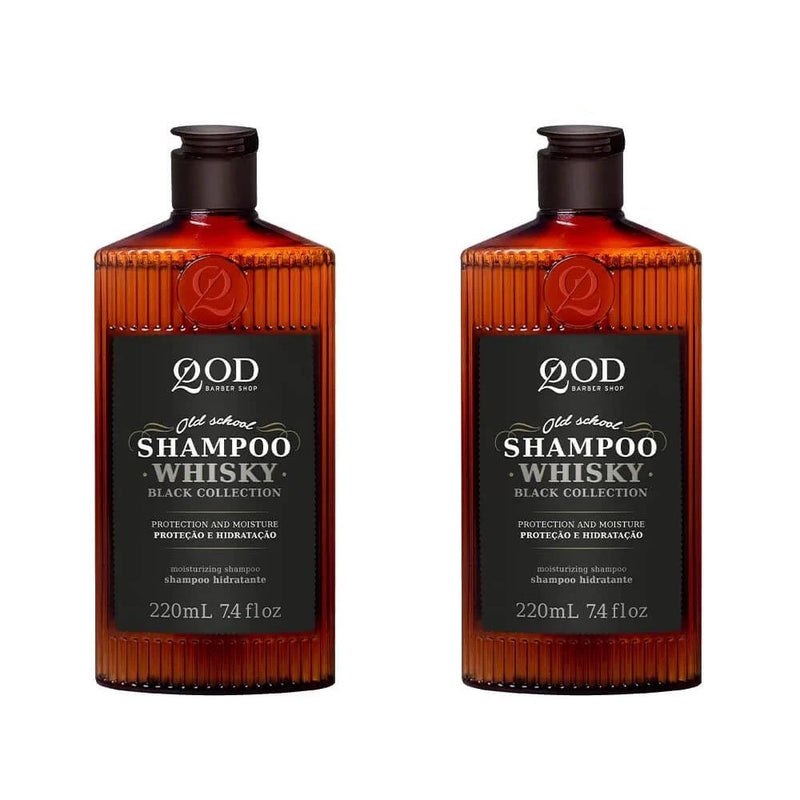 Kit 2 Shampoo para Barba e Cabelo Whiskey 220ml QOD Barber