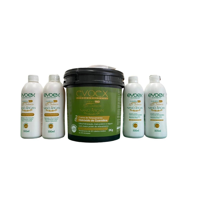 Kit Evoex Completo Relaxamento Capilar Guanidina 3kg Alisante