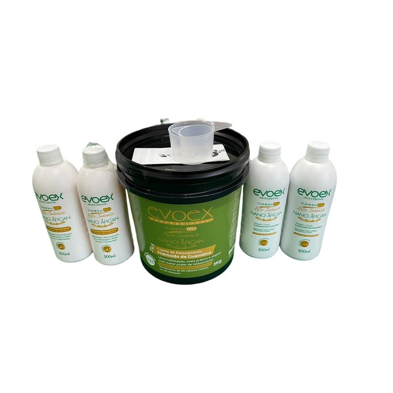 Kit Evoex Completo Relaxamento Capilar Guanidina 3kg Alisante