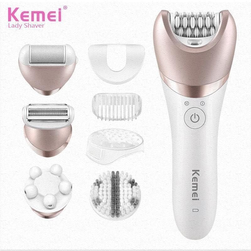 Máquina Kemei Ladies Shaver KM-8001 Lavagem de Rosto Elétrico