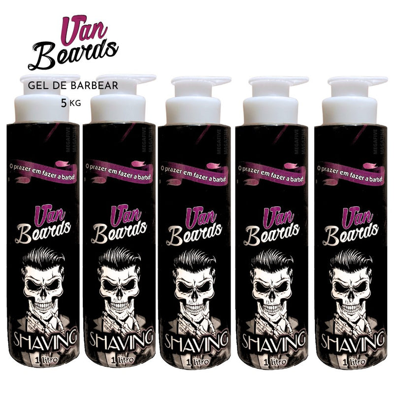 Kit Gel Para Barbear Van Beards - 5 unidades