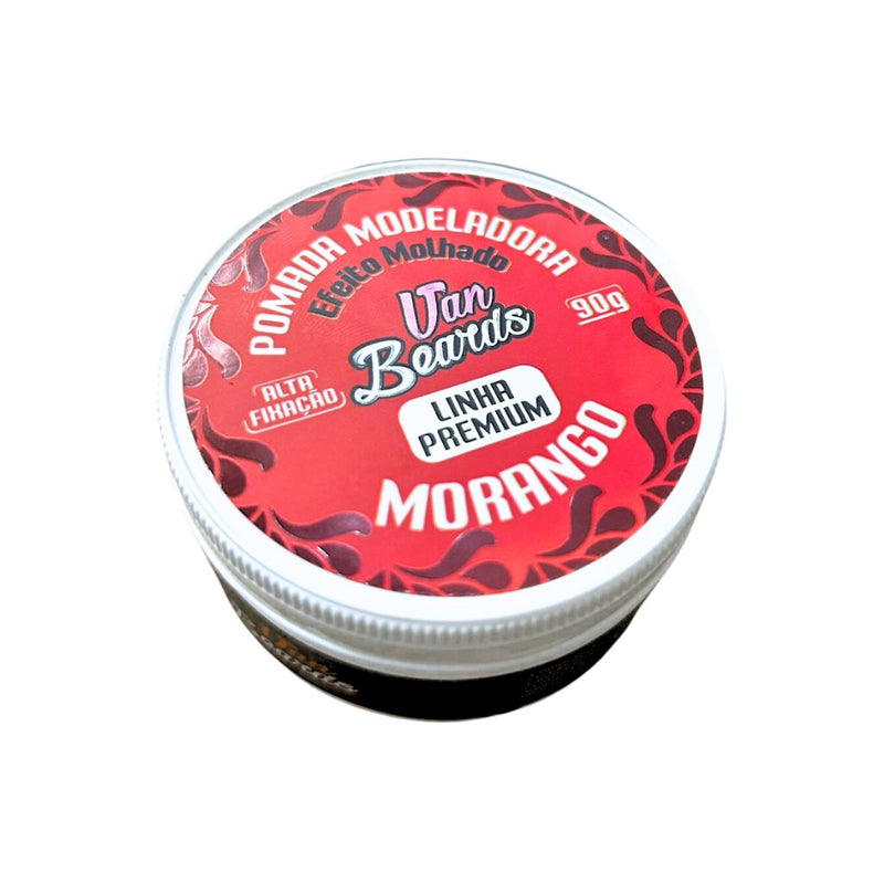 Pomada Modeladora Van Beards Fixadora Extra Forte 90g Morango Linha Premium