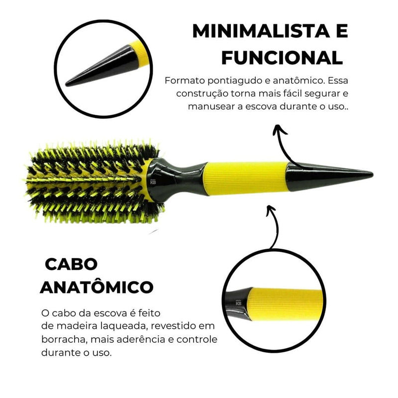 Kit 5 Escovas Térmicas Redonda Com Cerdas Duplas Mofashi