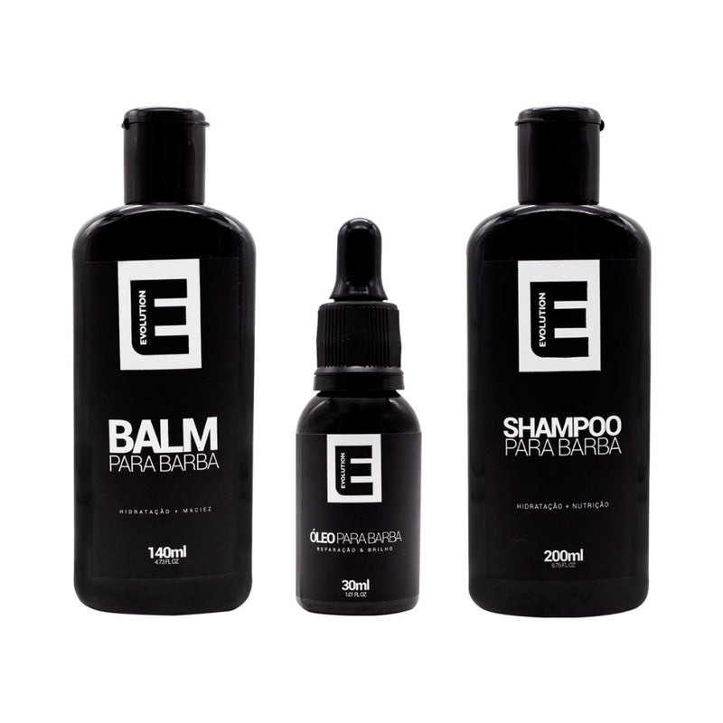 Kit Evolution Barber C/ Balm + Shampoo + Óleo