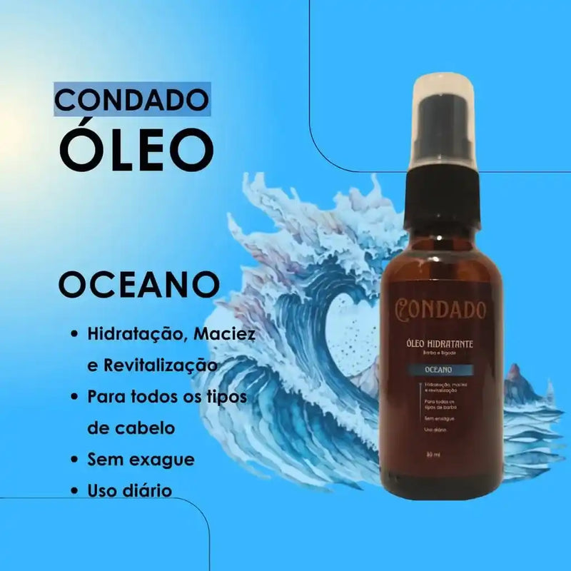 Kit Condado Oceano 5 Balm + Óleo + Shampoo + Creme Modelador + Dêo Colônia