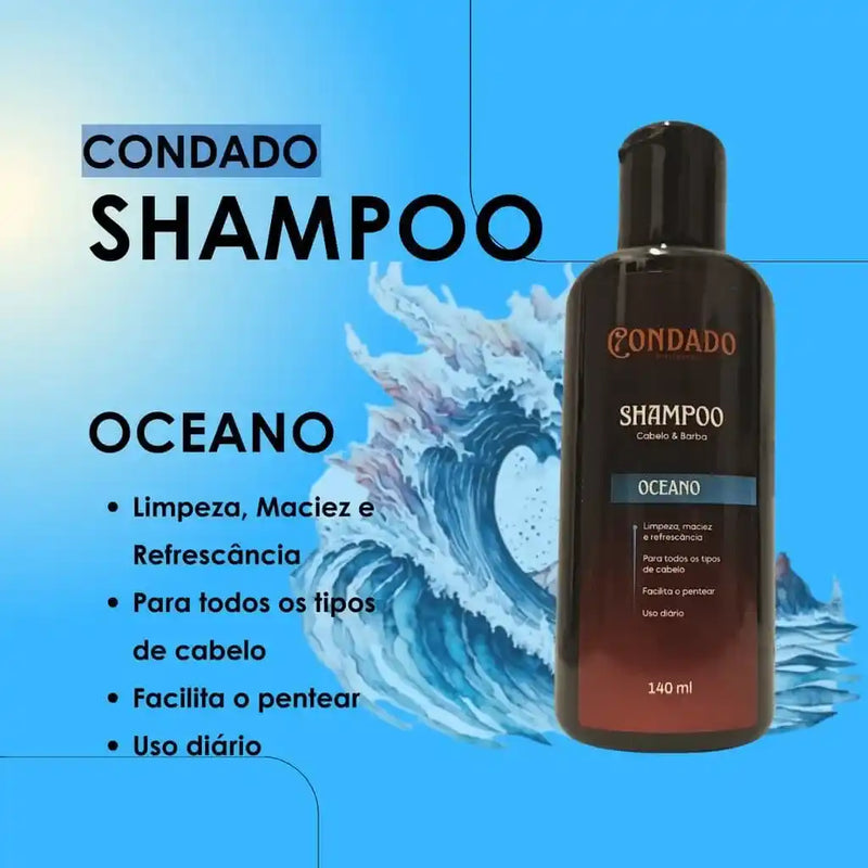 Kit Condado Oceano 5 Balm + Óleo + Shampoo + Creme Modelador + Dêo Colônia