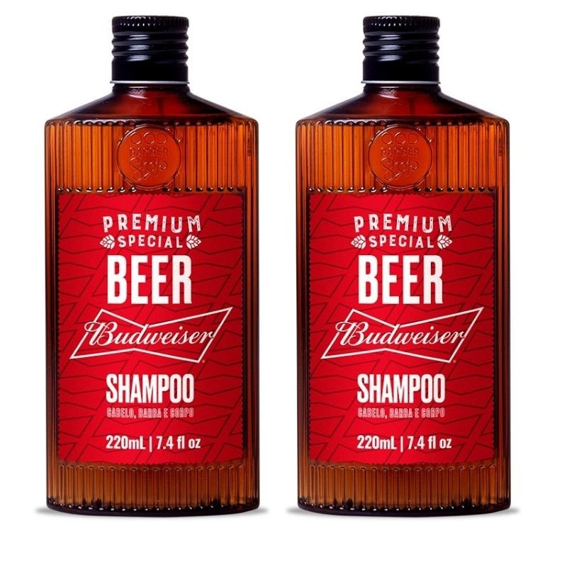 Shampoo Budweiser Premium Especial 220 ml - Kit 2 unidades