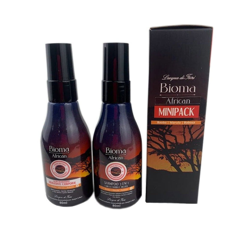 Kit Bioma African Minipack Shampoo 3 em 1 + Hidratante Corporal