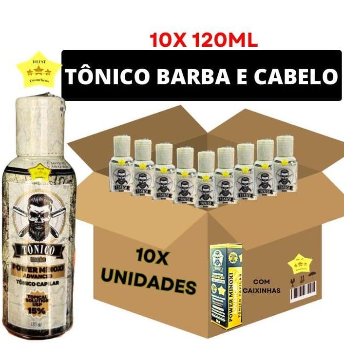 Kit Tônico Capilar D"Lust PowerMin Barber 120ml - 10 Unidades