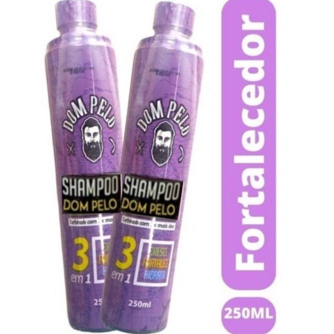 Kit Shampoo Minoxidil Dom Pelo 3 em 1 250ml - Cresce, Fortalece e Hidrata