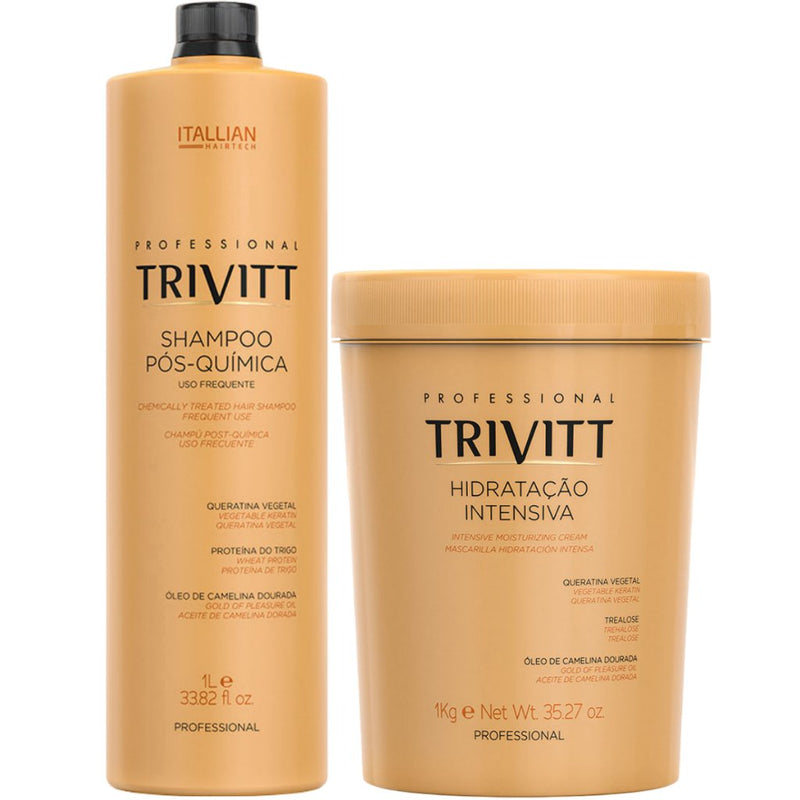 Kit Pós Química Trivitt Máscara 1kg + Shampoo 1l