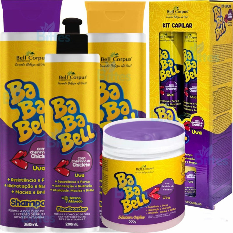 Kit Bababell Bell Corpus Hidratação de Cabelo Cheirinho de Chiclete Uva