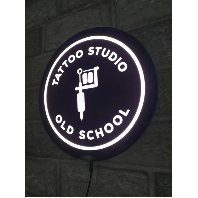 Letreiro Led Tatuagem Tattoo Studio Old School