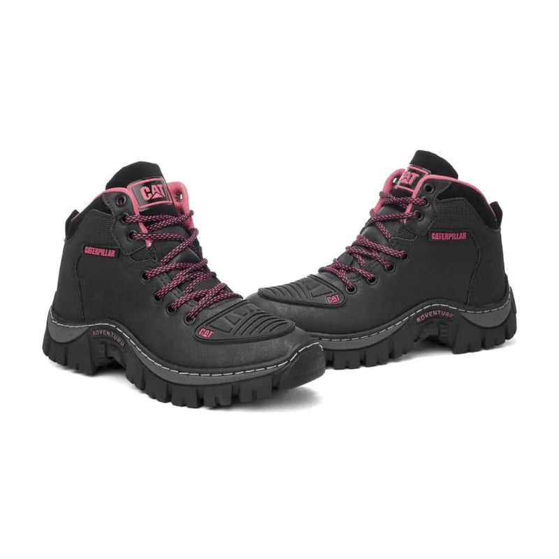 Bota Caterpillar Adventure Feminina Preto Rosa