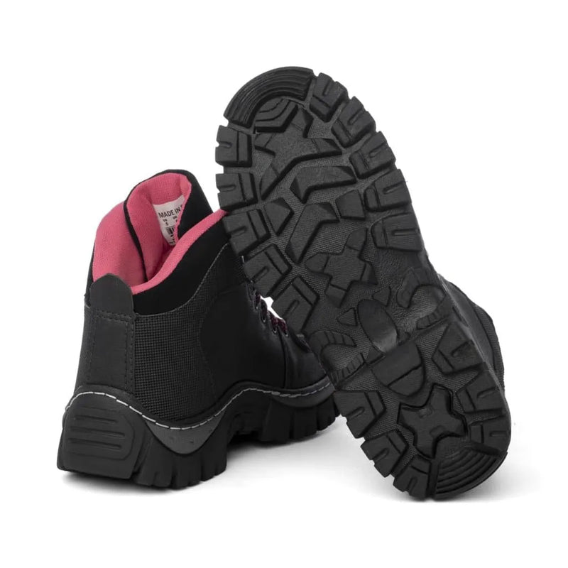 Bota Caterpillar Adventure Feminina Preto Rosa