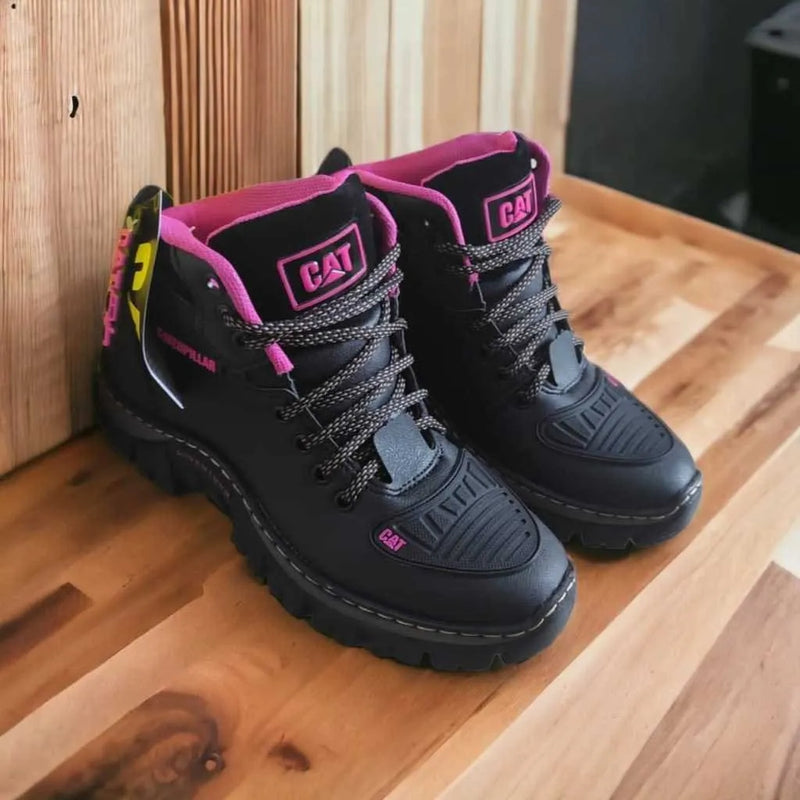 Bota Caterpillar Adventure Feminina Preto Rosa