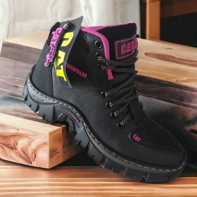 Bota Caterpillar Adventure Feminina Preto Rosa