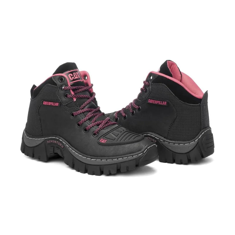 Bota Caterpillar Adventure Feminina Preto Rosa