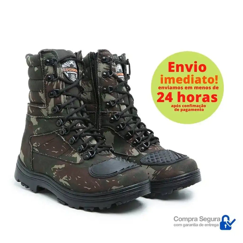 Coturno Militar Tático Zíper 1907 Camuflado