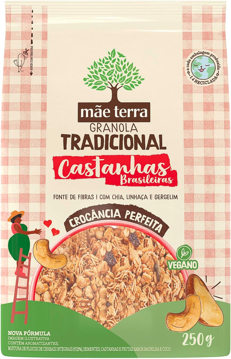 Granola Tradicional Castanhas Brasileiras Mãe Terra 250G