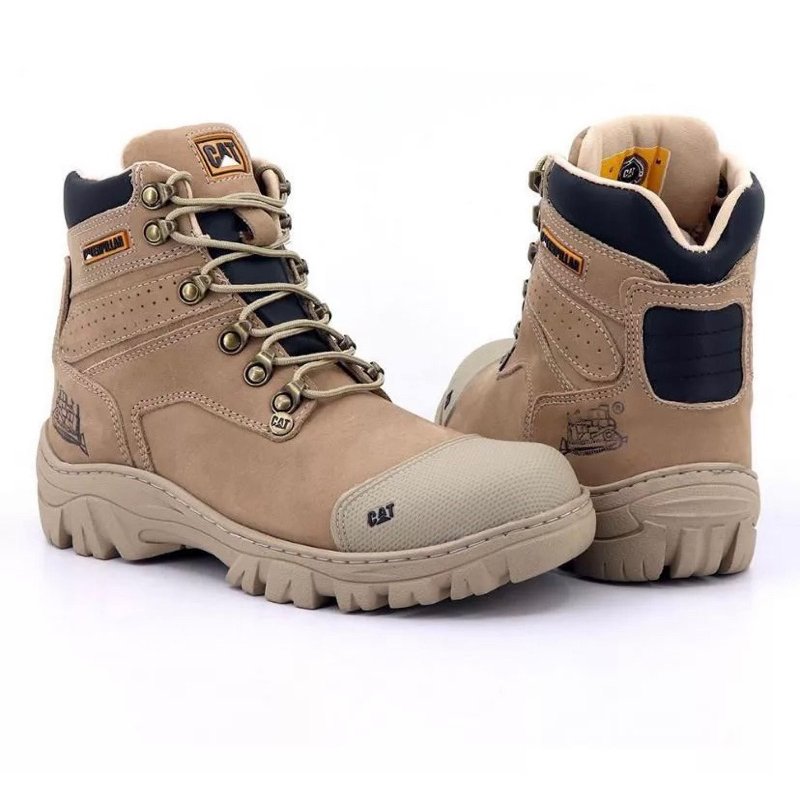 Bota Caterpillar creme 16 Couro Legítimo