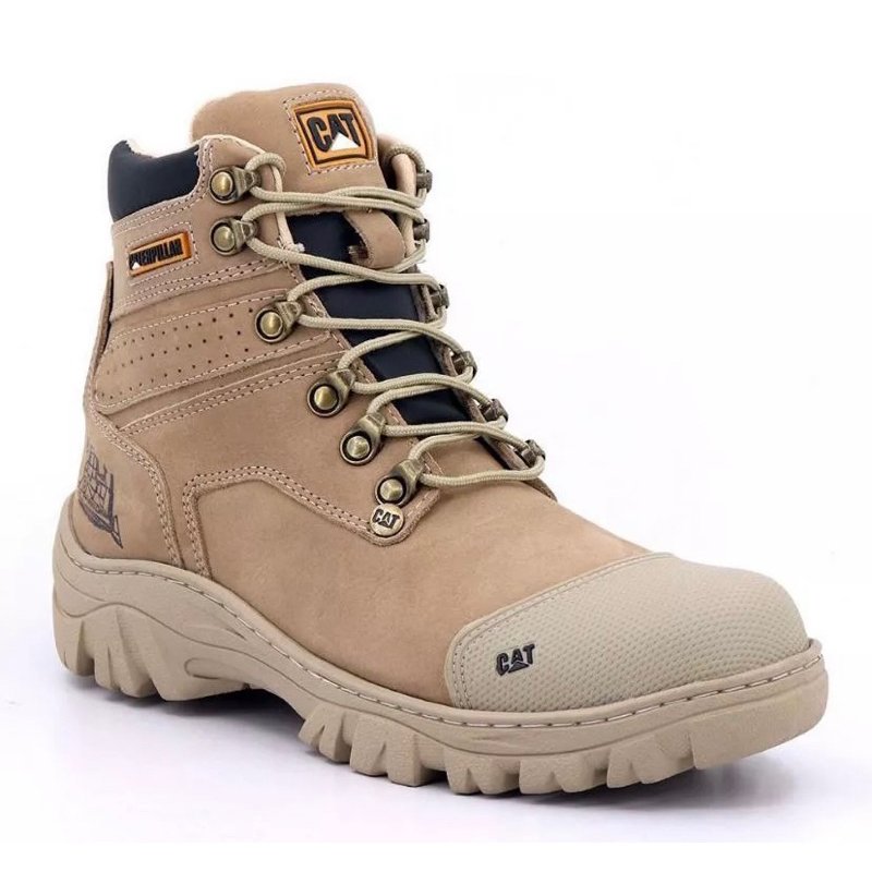 Bota Caterpillar creme 16 Couro Legítimo