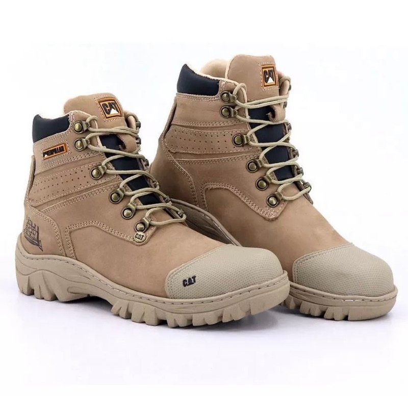 Bota Caterpillar creme 16 Couro Legítimo