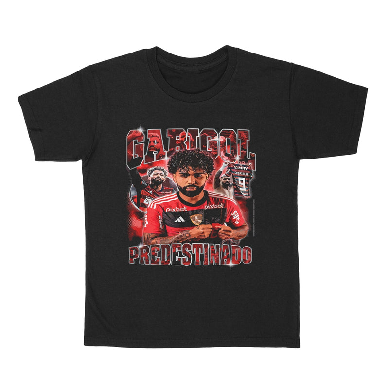 Camiseta Gabigol Predestinado - Preto/Branco/Bege