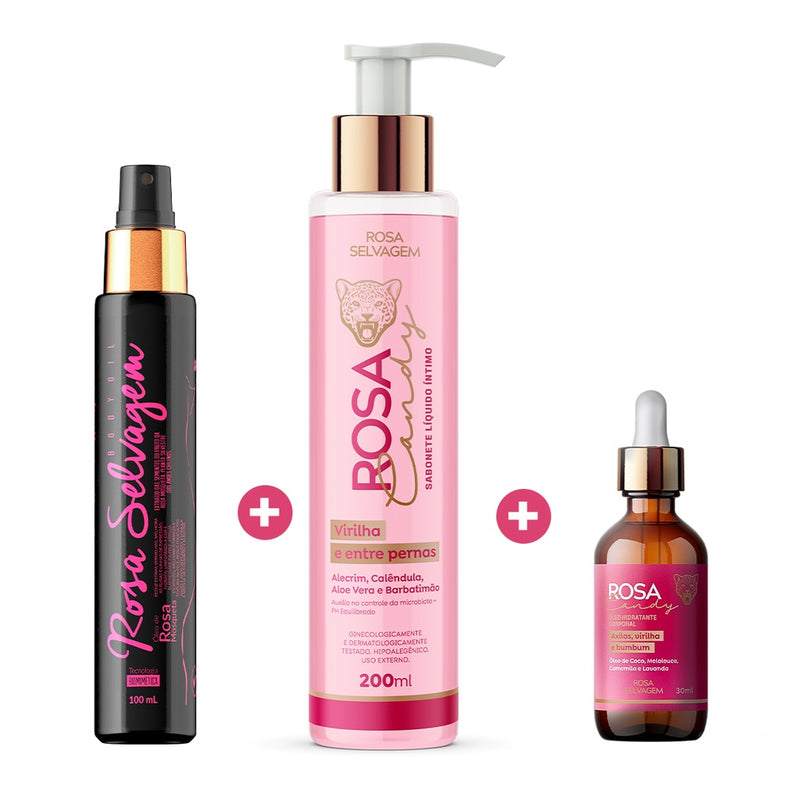 Oléo Rosa Selvagem + Sabonete Íntimo + Serum Íntimo