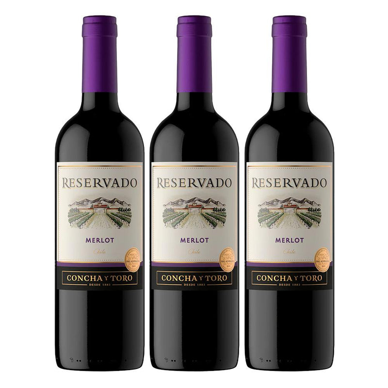 Kit 3x Vinho Chileno Reservado Merlot