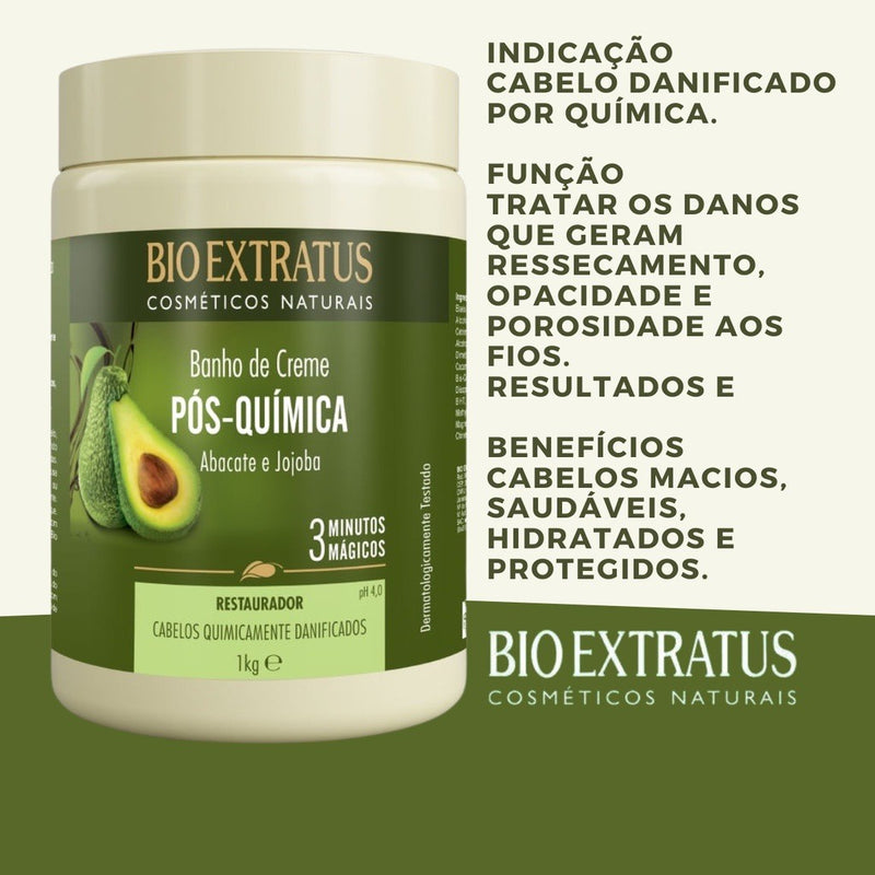 Banho De Creme Pós Quimica Abacate E Jojoba 1kg