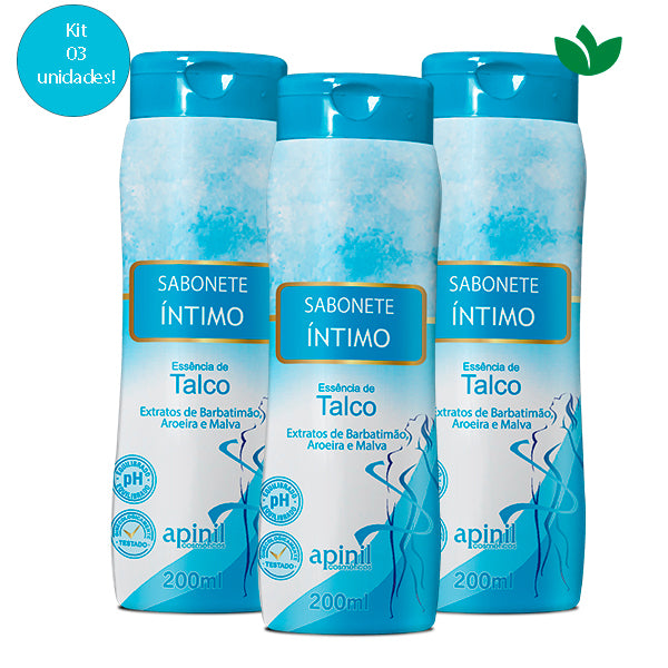 Kit 3x Sabonete Feminimo Íntimo Talco 200g Apinil