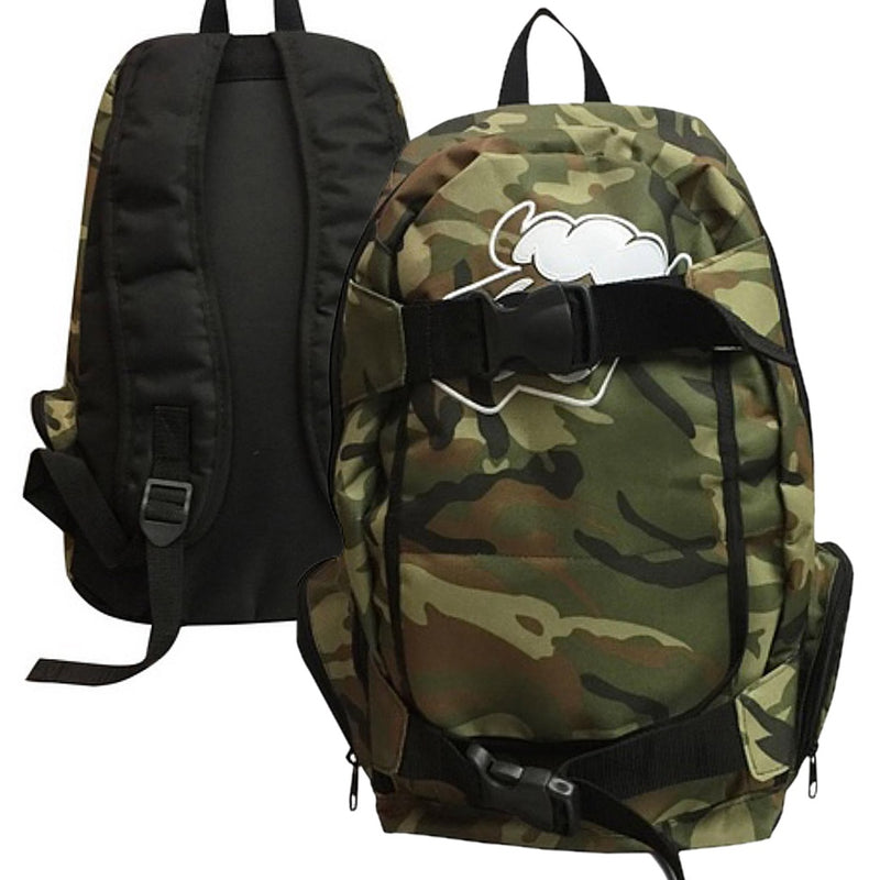 Mochila Black Sheep Porta Skate Bag Camuflada Com Bolso