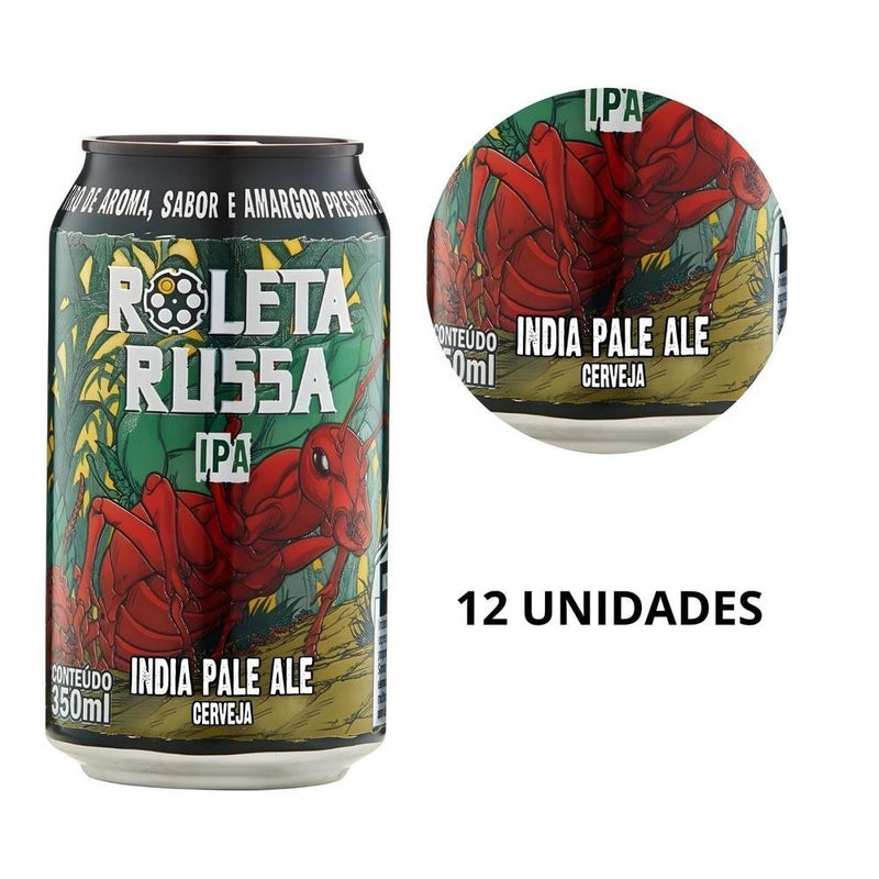 Kit 12x Cerveja Roleta Russa Indian Pale Ale IPA 350ml Lata