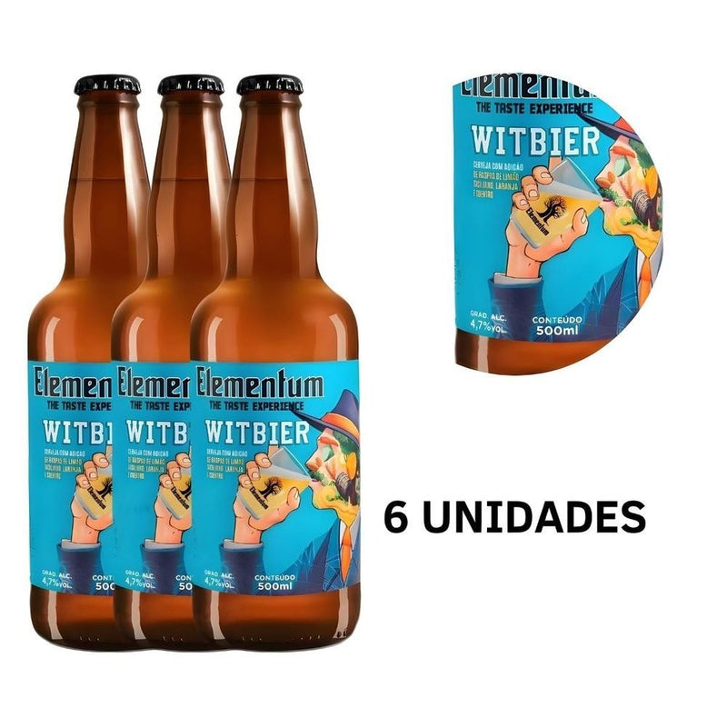 Kit 6x Cerveja Artesanal Elementum Witbier 500ml