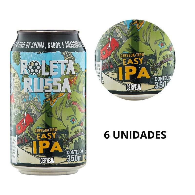 Kit 6x Cerveja Artesanal Roleta Russa Easy Ipa 350ml Lata